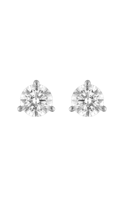 Lab Created Ladies Round Diamond Stud Earrings 2CTW