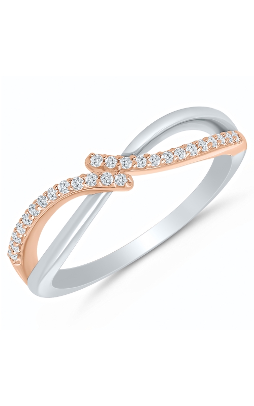 Two Hearts Diamond Promise Ring in Two-Tone Sterling Silver, 1/10ctw