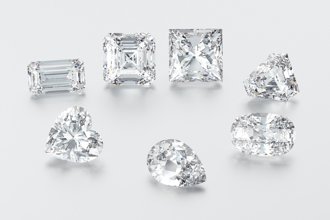 An array of diamond shapes on a white background An array of diamond shapes on a white background