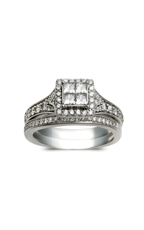 Beautiful Bride Quad Princess-Cut Engagement Ring in White Gold, 7/8ctw