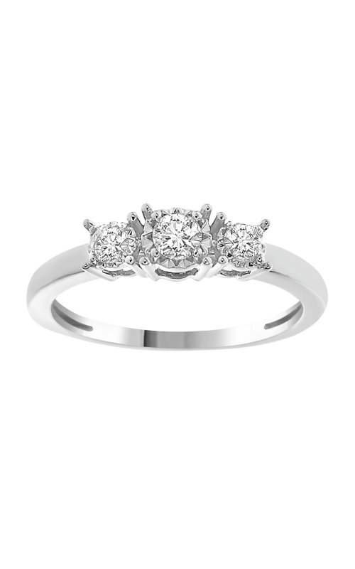 Women's Diamond 3 Stone Miracle Engagement Ring 1/4 CTW in 10K White Gold