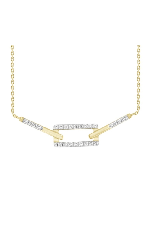 Women's Diamond Pendant Square Paperclip Necklace 1/4 CTW in 10K Yellow Gold