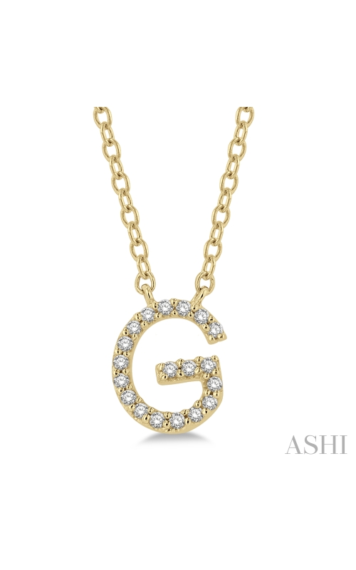 Women's Diamond Pendant Initial 'G' Necklace in 10K Yellow Gold