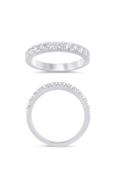 Women's Diamond Anniversary Ring French Pave 3/4 CTW in 14K White Gold