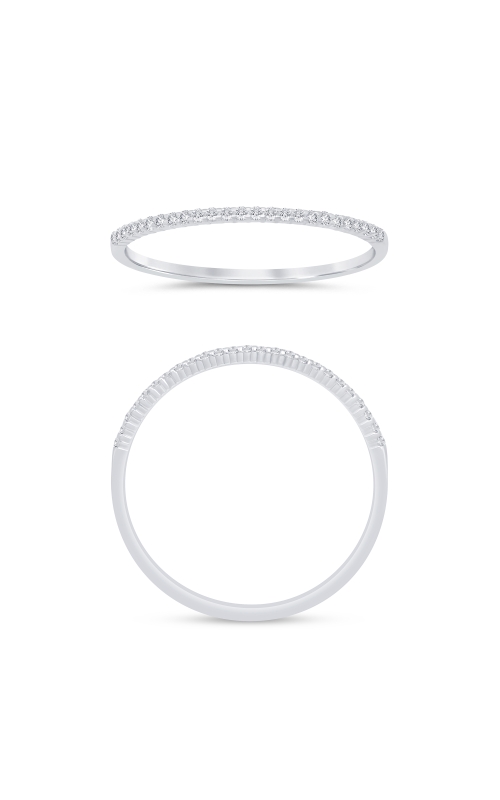 Women's Diamond Anniversary Ring Crown Profile 1/10 CTW in 10K White Gold
