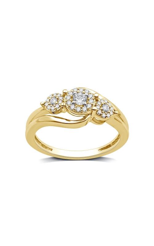 Women's Diamond Promise Ring Twist Band Halo in 10K Yellow Gold