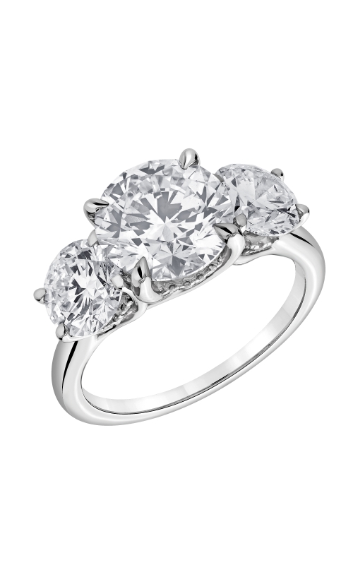 Women's Flashpoint Created Diamond Round Engagement Ring in 14K White Gold