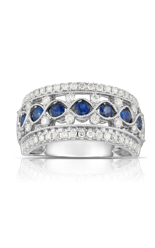 Women's Diamond Sapphire Ring 1 1/8 CTW in 14K White Gold