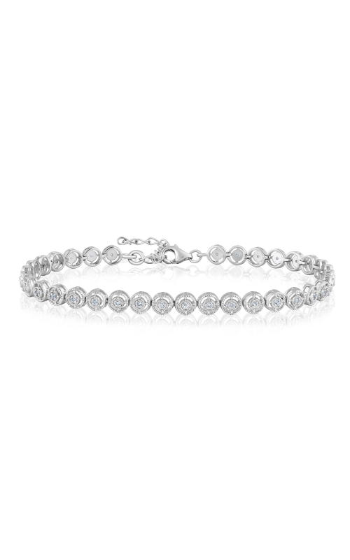Women's Diamond Bezel Tennis Bracelet In Sterling Silver 1/8CTW