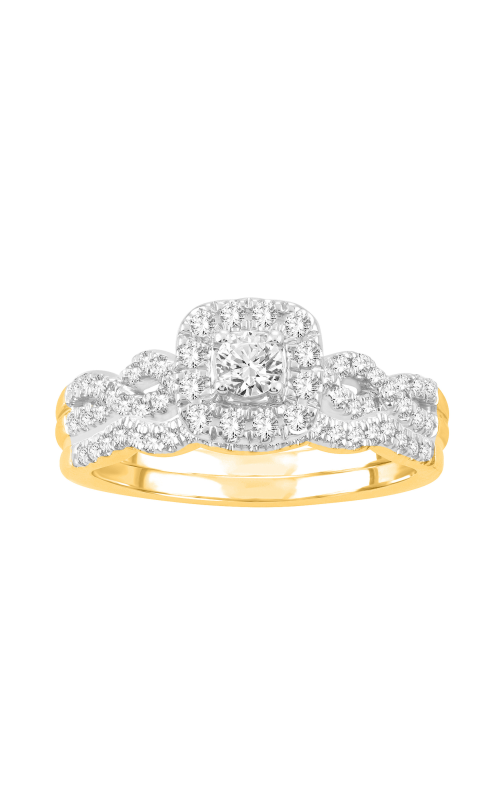 Women's Diamond Engagement Ring Set Twist Band 1/2 CTW in 10K Yellow Gold
