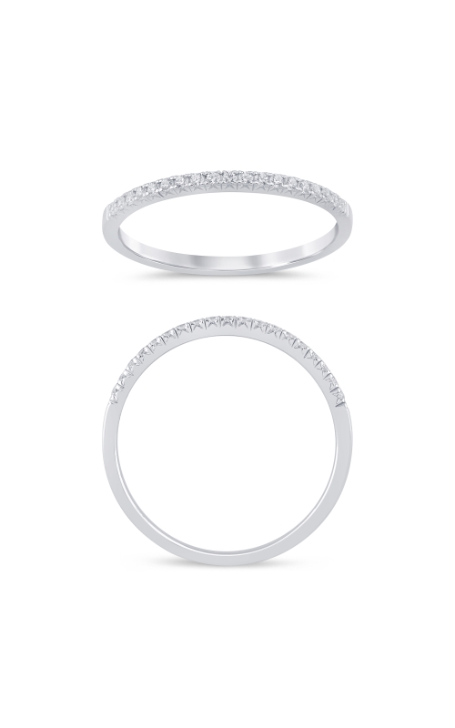 Women's Diamond Anniversary Ring French Pave 1/10 CTW in 10K White Gold