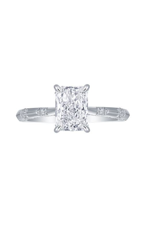Women's Flashpoint Created Diamond Engagement Ring Hidden Halo in 14K White Gold