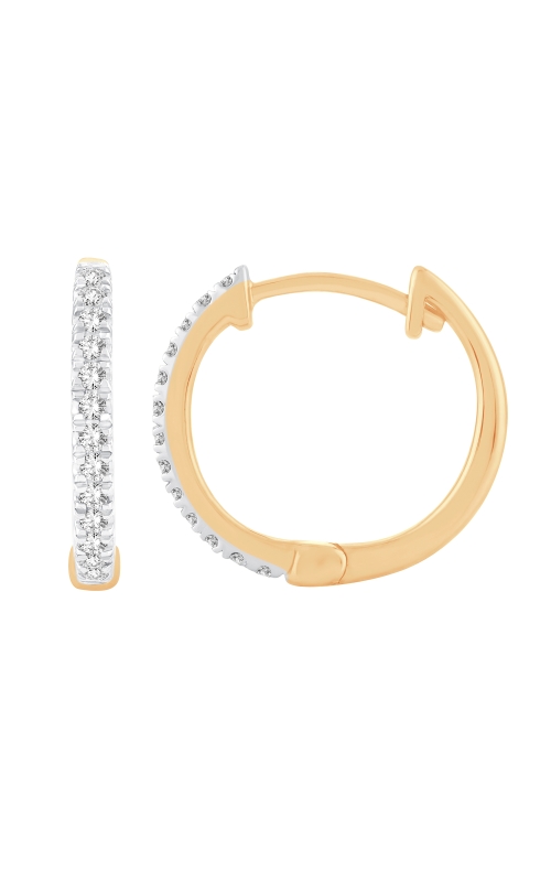 Women's Diamond Hoop Earrings 1/8 CTW in 10K Yellow Gold