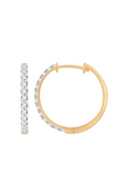 Women's Diamond Hoop Earrings 1/2 CTW in 10K Yellow Gold