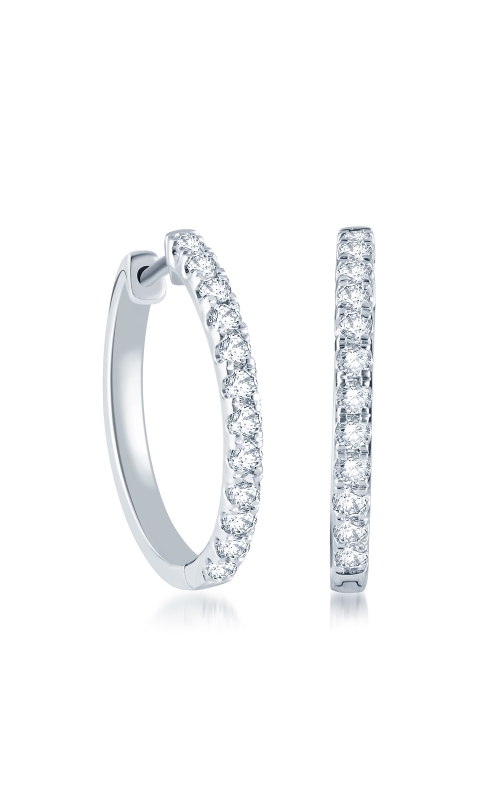 Women's Diamond Hoop Earrings 1/2 CTW in 10K White Gold