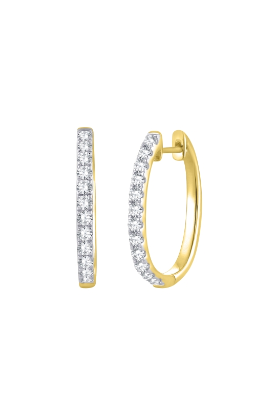 Women's Diamond Hoop Earrings 1/2 CTW in 10K Yellow Gold