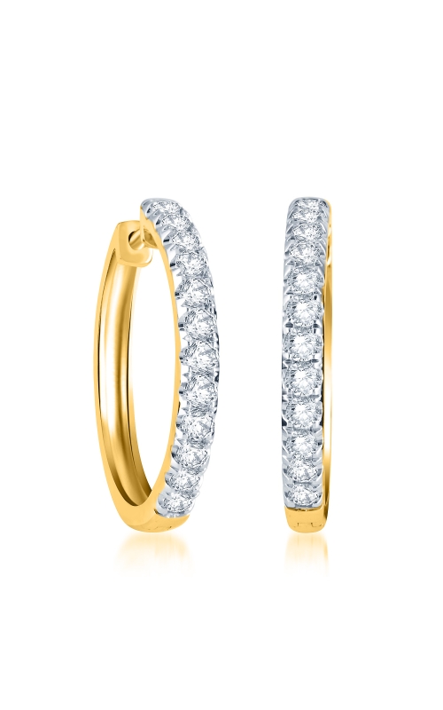 Women's Diamond Hoop Earrings 1 CTW in 10K Yellow Gold