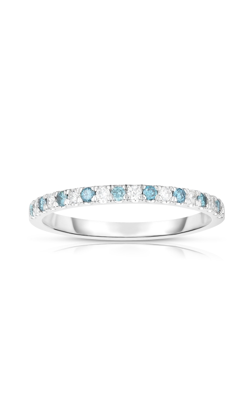 Women's Diamond Anniversary Ring White/Blue Diamonds 1/3 CTW in 14K White Gold
