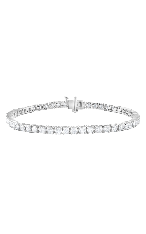 Women's Flashpoint Created Diamond Round Tennis Bracelet in 14K White Gold