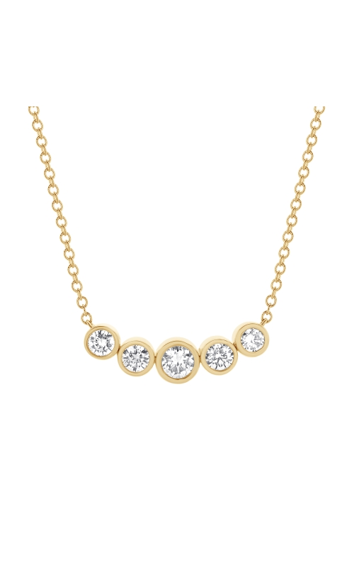 Flashpoint Created Diamond Women's Bezel Pendant Necklace In 14K Yellow Gold 1CTW