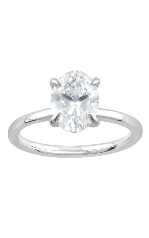 Women's Flashpoint Created Oval Diamond Engagement Ring in 14K White Gold