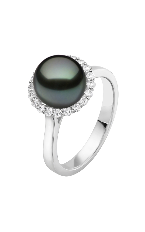 Women's Diamond Tahitian Pearl Ring 1/3 CTW in 14K White Gold