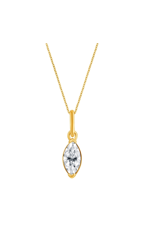 Women's Flashpoint Created Diamond Marquise Pendant Necklace in 14K Yellow Gold