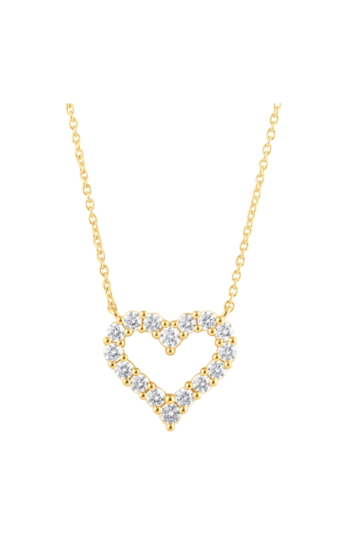 Women's Flashpoint Created Diamond Heart Pendant Necklace in 14K Yellow Gold