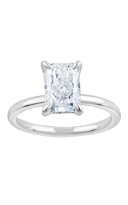 Women's Flashpoint Created Radiant Diamond Engagement Ring in 14K White Gold