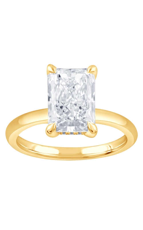 Women's Flashpoint Created Radiant Diamond Engagement Ring in 14K Yellow Gold
