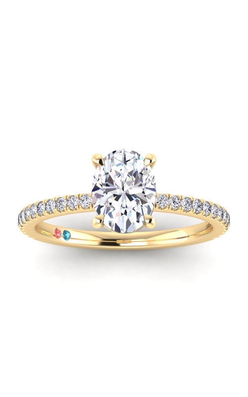 Flashpoint Created Diamond Women's Engagement Ring 2 1/3 CTW Oval in 14K Yellow Gold