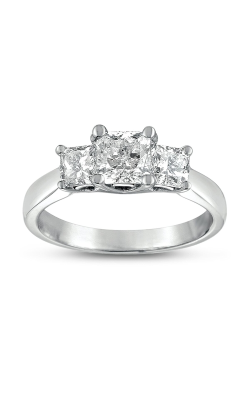Women's Diamond Three Stone Engagement Ring in 14K White Gold