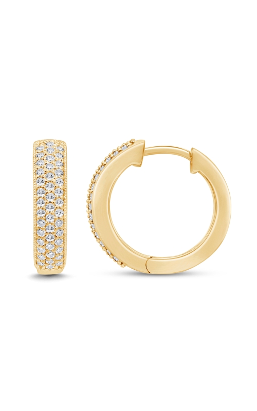 Women's Diamond Hoop Earrings In 14K Yellow Gold 3/8CTW
