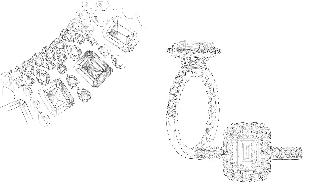 4 Claw Twist Solitaire Sketch - SK1002 – JEWELLERY GRAPHICS