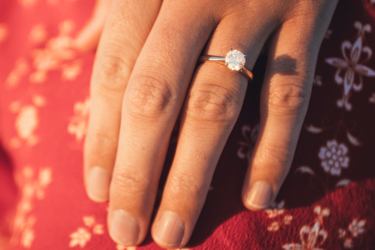 A brilliant moissanite engagement ring