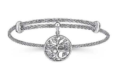 Bracelet by Gabriel & Co. with an intricate arboreal charm