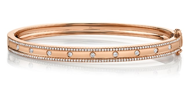 A rose gold diamond bangle from Shy Creation’s Kate collection