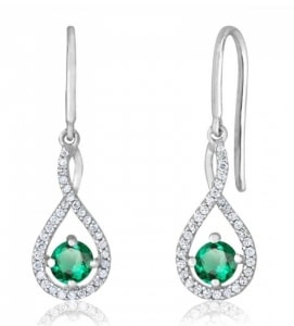 A pair of emerald and diamond drop earrings from Morgan Jewellers