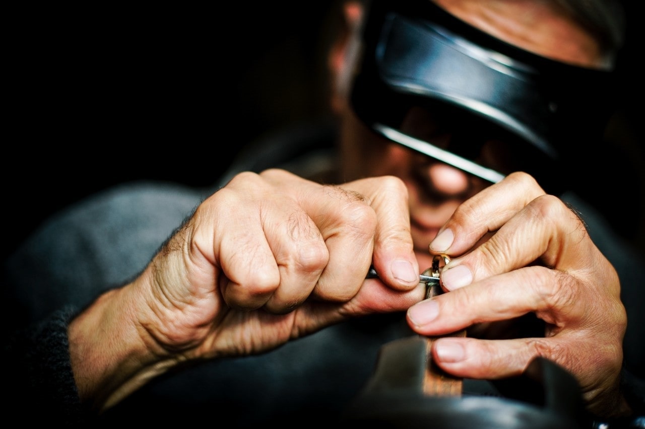 jewelry designer crafting a custom engagement ring